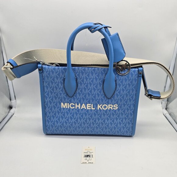 Michael Michael Kors Mirella Small Shopper Top Zip Crossbody South Pacific Blue